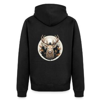 Cerf Nature - Veste à capuche bio Premium Unisexe - noir - Dos - Nico (187cm)