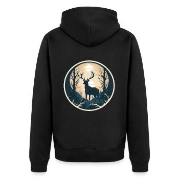 Cerf Nature - Veste à capuche bio Premium Unisexe - noir - Dos - Nico (187cm)