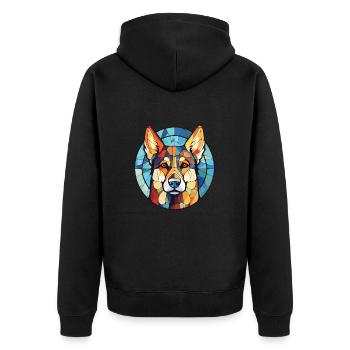 Sibérie orientale Laika chien race aquarelle colorée - Veste à capuche bio Premium Unisexe - noir - Dos - Nico (187cm)