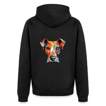 Cretan Hound Dog Breed Watercolor Illustration - Unisex Premium Organic Zip Hoodie - black - Back - Nico (187cm)