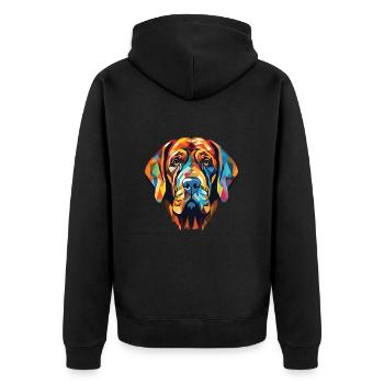 Brasileiro Mastiff brésilien chien aquarelle - Veste à capuche bio Premium Unisexe - noir - Dos - Nico (187cm)