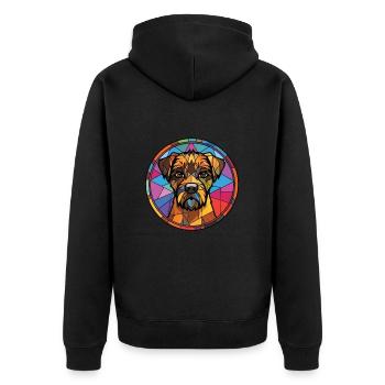 Border Terrier chien race aquarelle Illustration - Veste à capuche bio Premium Unisexe - noir - Dos - Nico (187cm)