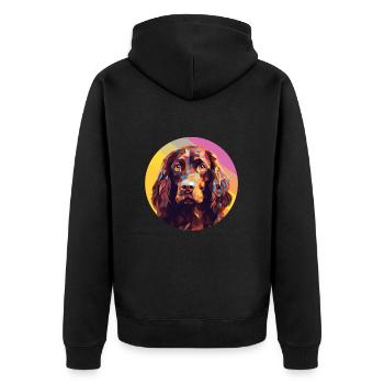 Boykin Spaniel chien race aquarelle Illustration - Veste à capuche bio Premium Unisexe - noir - Dos - Nico (187cm)