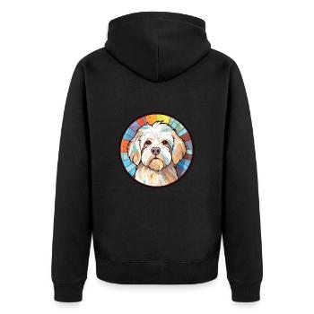 Bouledogue Français chien race aquarelle Illustration - Veste à capuche bio Premium Unisexe - noir - Dos - Nico (187cm)