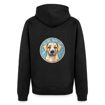 Chien de berger anatolien race aquarelle colorée - Veste à capuche bio Premium Unisexe - noir - Dos - Nico (187cm)