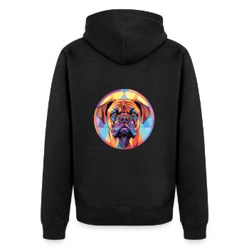 Bullmastiff chien race aquarelle Illustration - Veste à capuche bio Premium Unisexe - noir - Dos - Nico (187cm)
