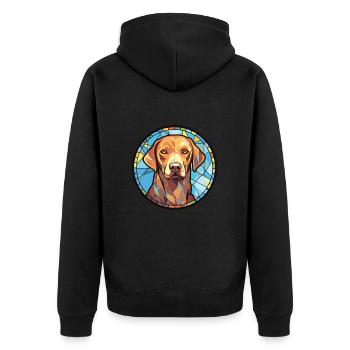 Chesapeake Bay Retriever Hunderasse Aquarell - Unisex Premium Bio Zip Hoodie - Schwarz - Hinten - Nico (187cm)