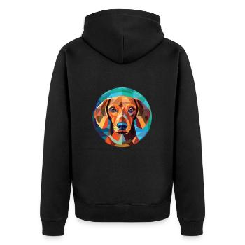 French Gascony Pointer Dog Breed Watercolor Glass - Unisex Premium Organic Zip Hoodie - black - Back - Nico (187cm)