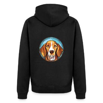 Galgo Español Hunderasse Aquarell Illustration - Unisex Premium Bio Zip Hoodie - Schwarz - Hinten - Nico (187cm)