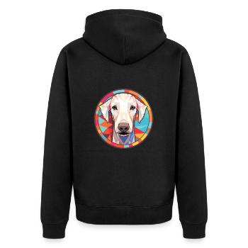 Bedlington Terrier chien race aquarelle colorée - Veste à capuche bio Premium Unisexe - noir - Dos - Nico (187cm)