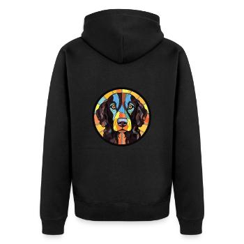 Bouledogue Français chien race aquarelle Illustration - Veste à capuche bio Premium Unisexe - noir - Dos - Nico (187cm)
