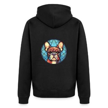 German Pinscher Dog Breed Watercolor Illustration - Unisex Premium Organic Zip Hoodie - black - Back - Nico (187cm)