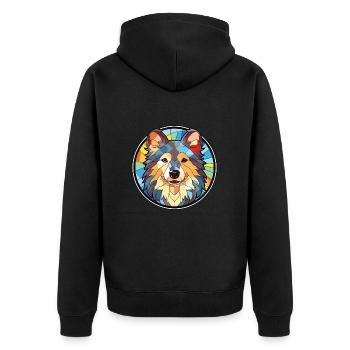 Illustration à l’aquarelle de race de chien chien chien allemand - Veste à capuche bio Premium Unisexe - noir - Dos - Nico (187cm)