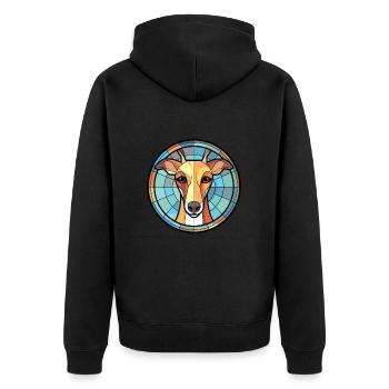 Harrier chien race coloré aquarelle illustration - Veste à capuche bio Premium Unisexe - noir - Dos - Nico (187cm)