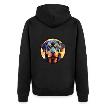 Rottweiler chien race aquarelle verre Illustration - Veste à capuche bio Premium Unisexe - noir - Dos - Nico (187cm)