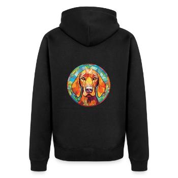 Redbone Coonhound chien race aquarelle colorée - Veste à capuche bio Premium Unisexe - noir - Dos - Nico (187cm)