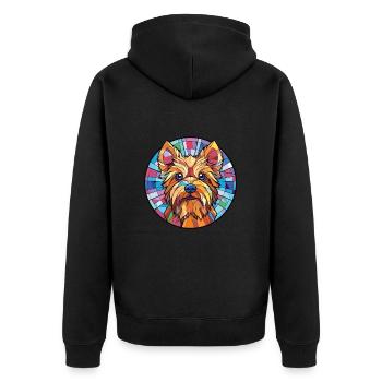Silky Terrier chien race aquarelle Illustration - Veste à capuche bio Premium Unisexe - noir - Dos - Nico (187cm)