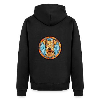 Lakeland Terrier chien race aquarelle Illustration - Veste à capuche bio Premium Unisexe - noir - Dos - Nico (187cm)