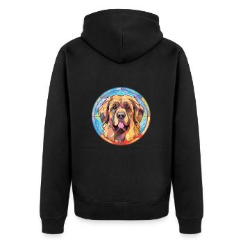 Leonberg chien race aquarelle verre Illustration - Veste à capuche bio Premium Unisexe - noir - Dos - Nico (187cm)