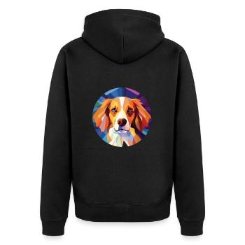 Nederlandse Kooikerhondje Dog Breed Aquarelle - Veste à capuche bio Premium Unisexe - noir - Dos - Nico (187cm)
