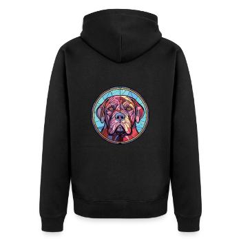 Mastiff napolitain chien race aquarelle colorée - Veste à capuche bio Premium Unisexe - noir - Dos - Nico (187cm)