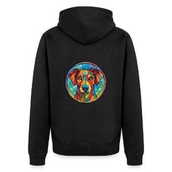 Alano Español chien race aquarelle illustration - Veste à capuche bio Premium Unisexe - noir - Dos - Nico (187cm)