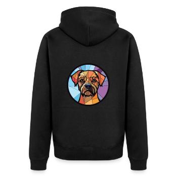 Border Terrier chien race aquarelle Illustration - Veste à capuche bio Premium Unisexe - noir - Dos - Nico (187cm)