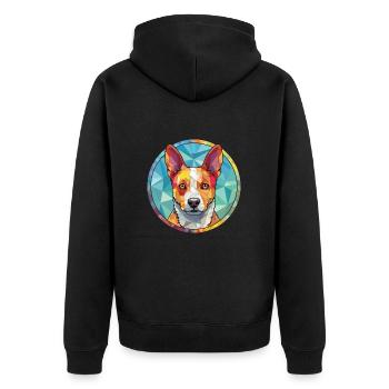 Australischer Stumpy Tail Cattle Dog Rasse Aquarell - Unisex Premium Bio Zip Hoodie - Schwarz - Hinten - Nico (187cm)