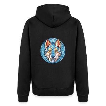 Tchécoslovaque, chien-loup, chien, race, aquarelle colorée - Veste à capuche bio Premium Unisexe - noir - Dos - Nico (187cm)