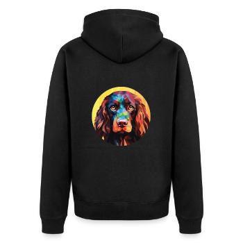 Boykin Spaniel chien race aquarelle Illustration - Veste à capuche bio Premium Unisexe - noir - Dos - Nico (187cm)