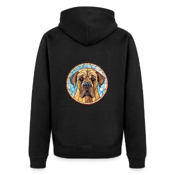 Englische Doggen-Hunderasse Aquarell-Illustration - Unisex Premium Bio Zip Hoodie - Schwarz - Hinten - Nico (187cm)