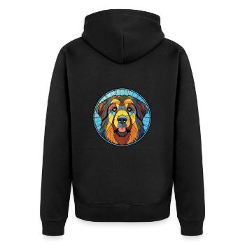 Estrela Mountain Dog race aquarelle Illustration - Veste à capuche bio Premium Unisexe - noir - Dos - Nico (187cm)