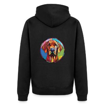 Illustration à l’aquarelle de race de chien Brasileiro - Veste à capuche bio Premium Unisexe - noir - Dos - Nico (187cm)