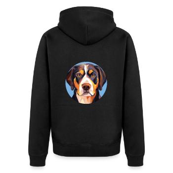 Grand Chien de Montagne Suisse Race Aquarelle Verre - Veste à capuche bio Premium Unisexe - noir - Dos - Nico (187cm)