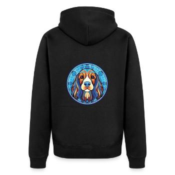 Griffon Bleu De Gascogne Race Chien Aquarelle - Veste à capuche bio Premium Unisexe - noir - Dos - Nico (187cm)