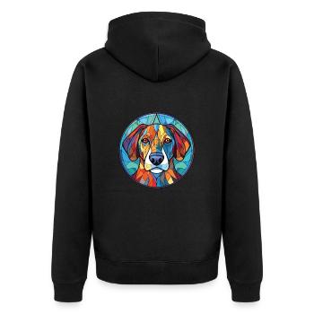 Kintamani chien race aquarelle verre Illustration - Veste à capuche bio Premium Unisexe - noir - Dos - Nico (187cm)