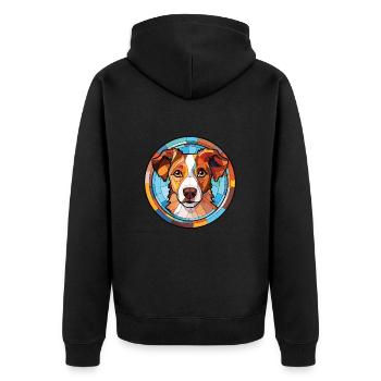 Koolie chien race coloré aquarelle Illustration - Veste à capuche bio Premium Unisexe - noir - Dos - Nico (187cm)