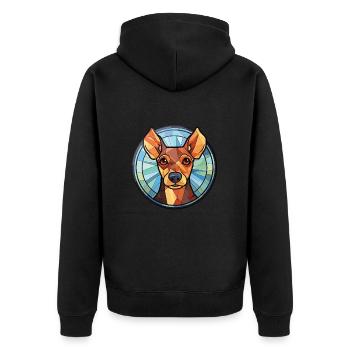 Manchester Terrier chien race aquarelle colorée - Veste à capuche bio Premium Unisexe - noir - Dos - Nico (187cm)
