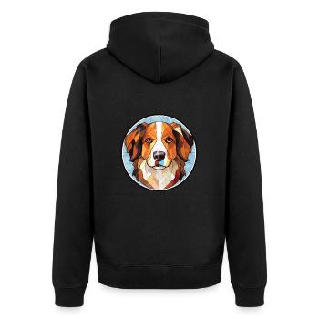 Chien de berger gallois chien race aquarelle Illustration - Veste à capuche bio Premium Unisexe - noir - Dos - Nico (187cm)