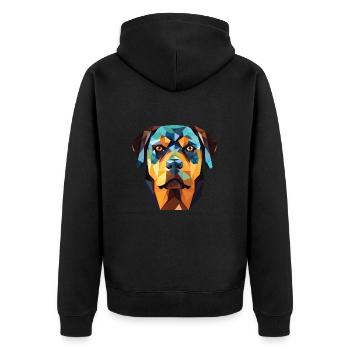 Rottweiler allemand chien race aquarelle colorée - Veste à capuche bio Premium Unisexe - noir - Dos - Nico (187cm)