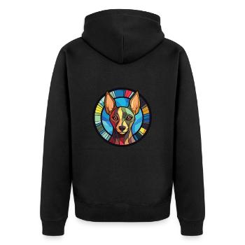 Inca haarlose Hunderasse Aquarell Illustration - Unisex Premium Bio Zip Hoodie - Schwarz - Hinten - Nico (187cm)