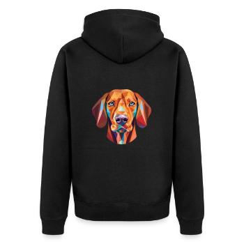 Illustration à l’aquarelle de race de chien hongrois Vizsla - Veste à capuche bio Premium Unisexe - noir - Dos - Nico (187cm)