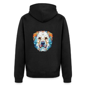 Maremma Sheepdog Dog Breed Watercolor Illustration - Unisex Premium Organic Zip Hoodie - black - Back - Nico (187cm)