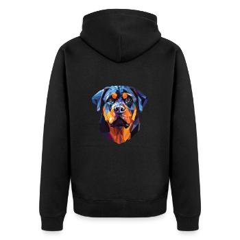 Rottweiler chien race aquarelle verre Illustration - Veste à capuche bio Premium Unisexe - noir - Dos - Nico (187cm)