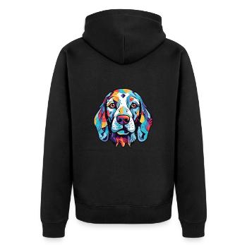 Dalmatinische Hunderasse Aquarellglas-Illustration - Unisex Premium Bio Zip Hoodie - Schwarz - Hinten - Nico (187cm)