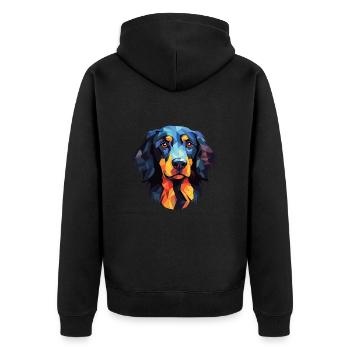 Stabyhoun chien race aquarelle verre Illustration - Veste à capuche bio Premium Unisexe - noir - Dos - Nico (187cm)