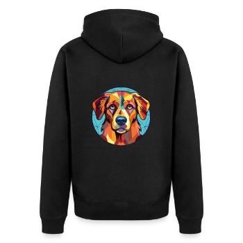 Schweizer Laufhund Hunderasse Aquarell Illustration - Unisex Premium Bio Zip Hoodie - Schwarz - Hinten - Nico (187cm)