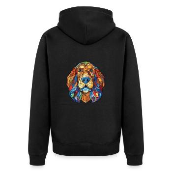 Sud russe Ovcharka chien race aquarelle verre - Veste à capuche bio Premium Unisexe - noir - Dos - Nico (187cm)