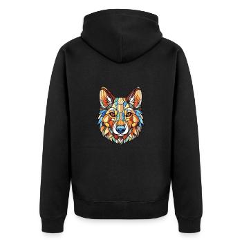 Westsibirische Laika-Hunderasse buntes Aquarell - Unisex Premium Bio Zip Hoodie - Schwarz - Hinten - Nico (187cm)