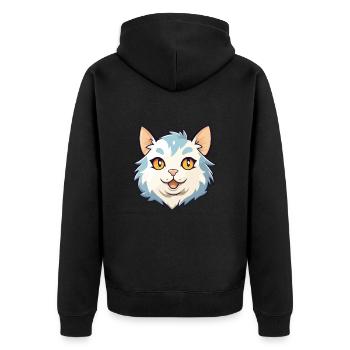 Illustration aquarelle de dessin animé de chat de Chypre - Veste à capuche bio Premium Unisexe - noir - Dos - Nico (187cm)